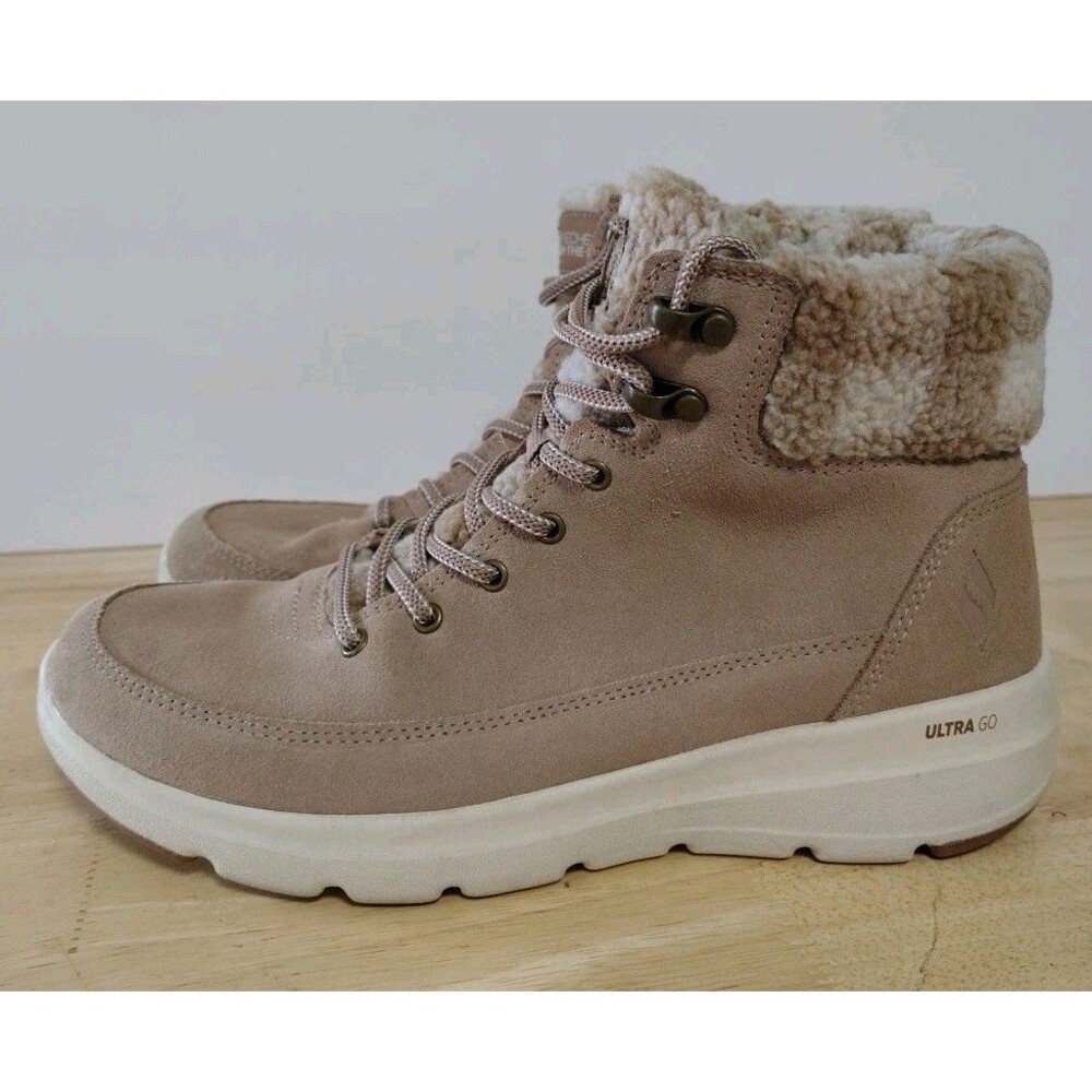 Skechers Ultra Go Boots Glacial Ultra Timber Tan Womens Size 8 Goga Mat Air Cool